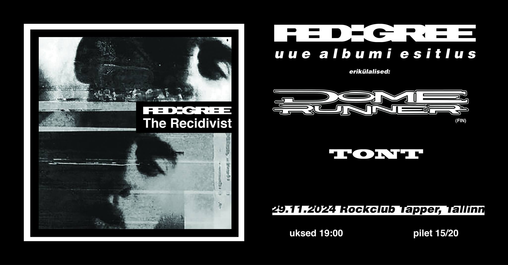 Pedigree “The Recidivist” esitlus + Dome Runner (fin) + Tont